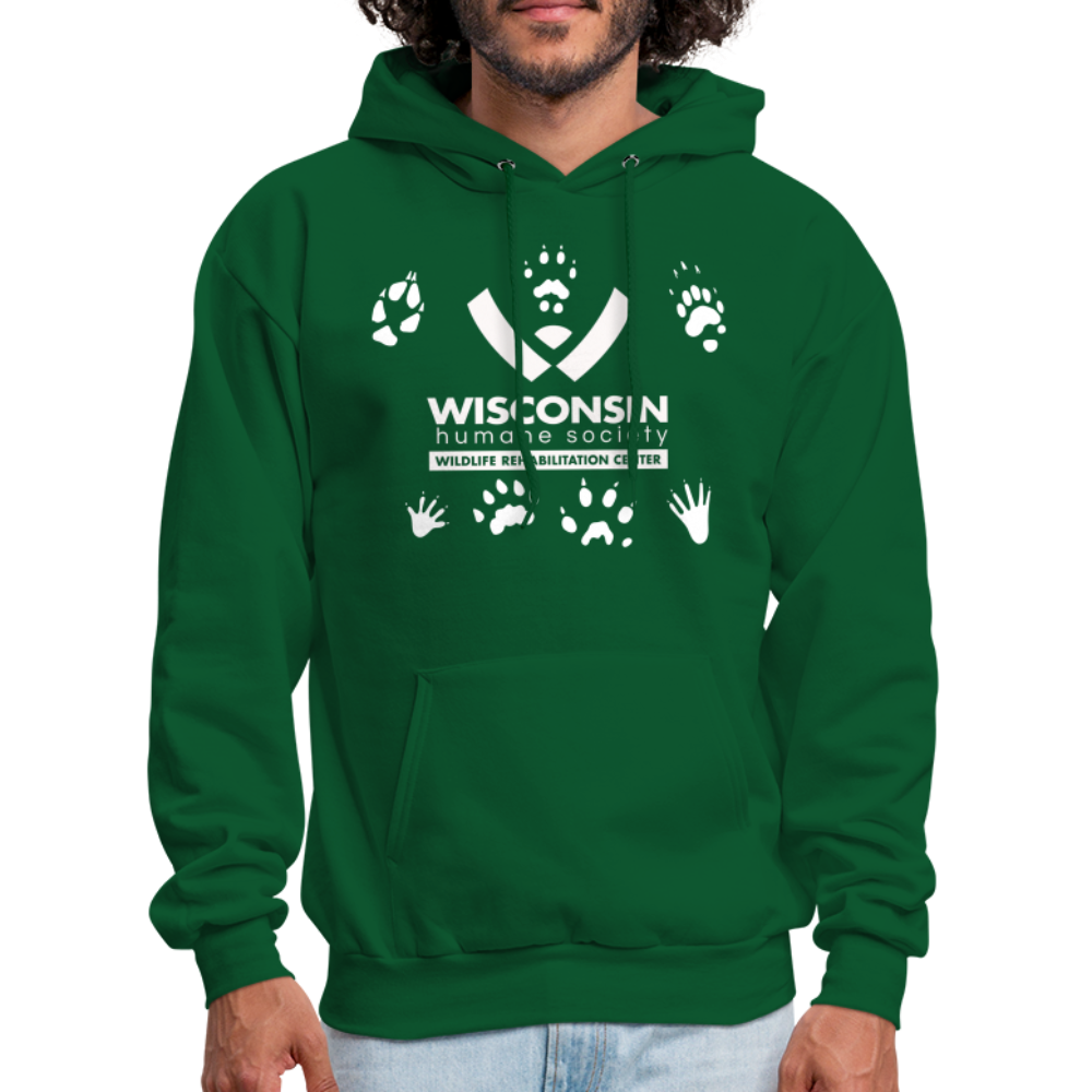 Wildlife Pawprints Classic Hoodie - forest green