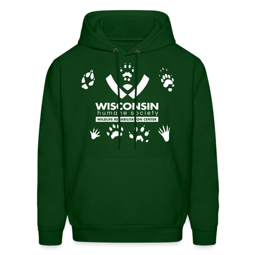 Wildlife Pawprints Classic Hoodie - forest green